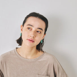Homaika Pebble Long Chain Drop Earrings