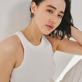 Homaika Pebble Long Chain Drop Earrings