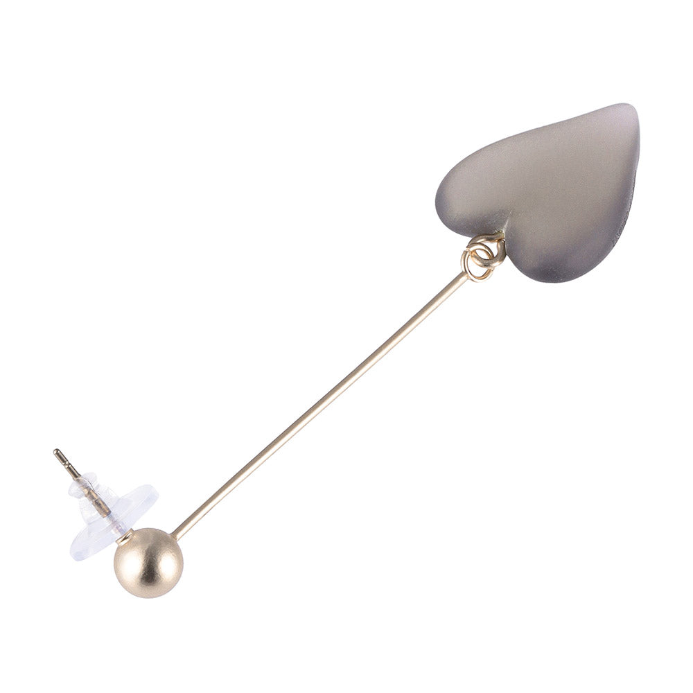 Frosted Homaika Heart Stick Earrings