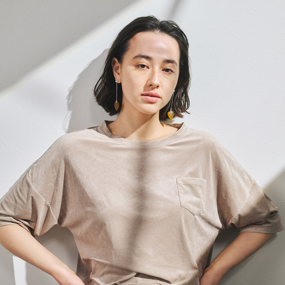 Frosted Homaika Heart Stick Earrings