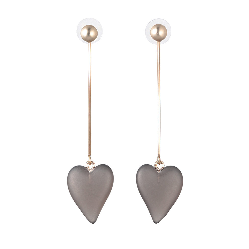 Frosted Homaika Heart Stick Earrings