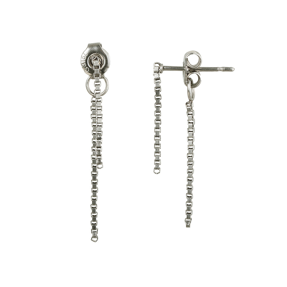 Skinny Chain Front Back Earrings