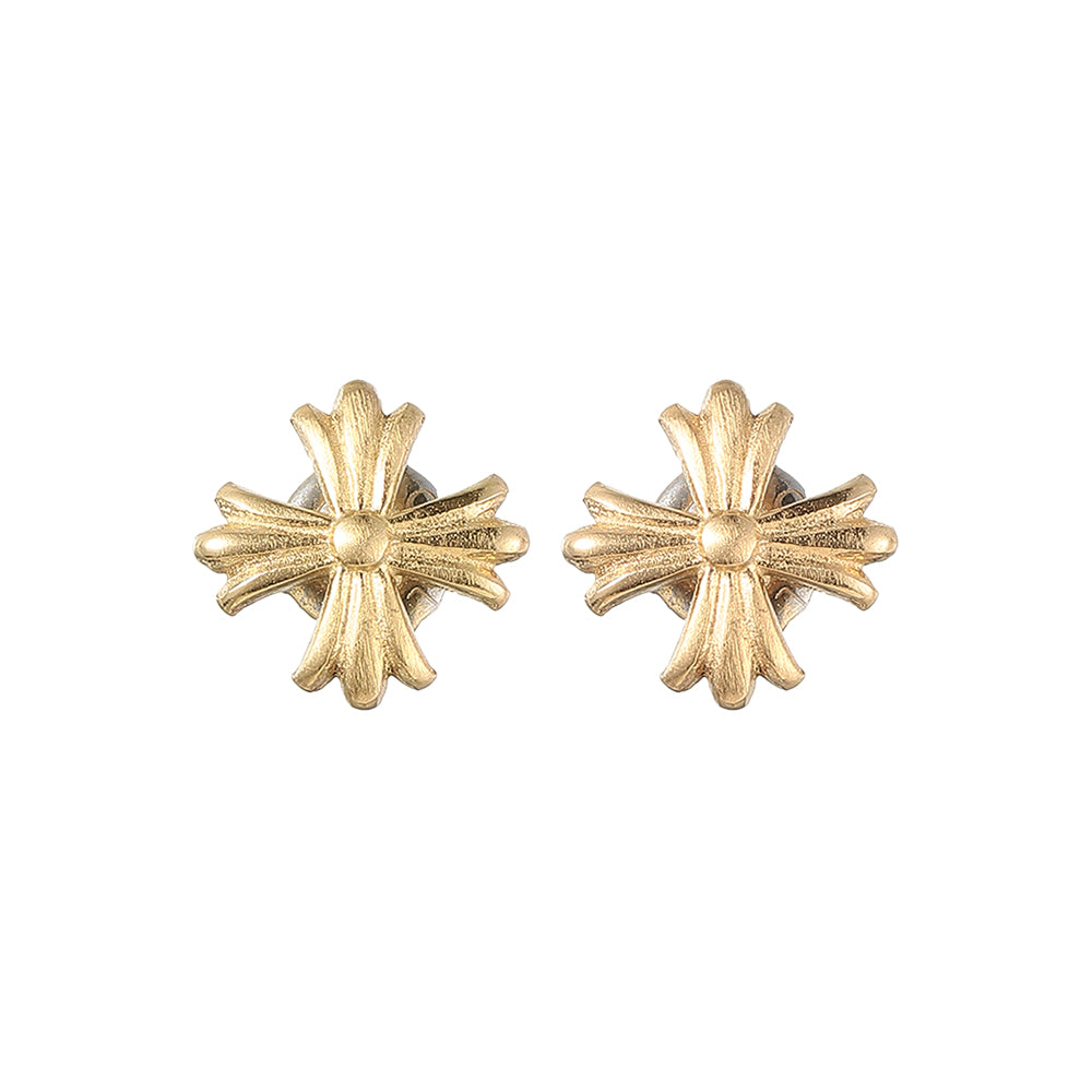 Sculptural Cross Stud Earrings