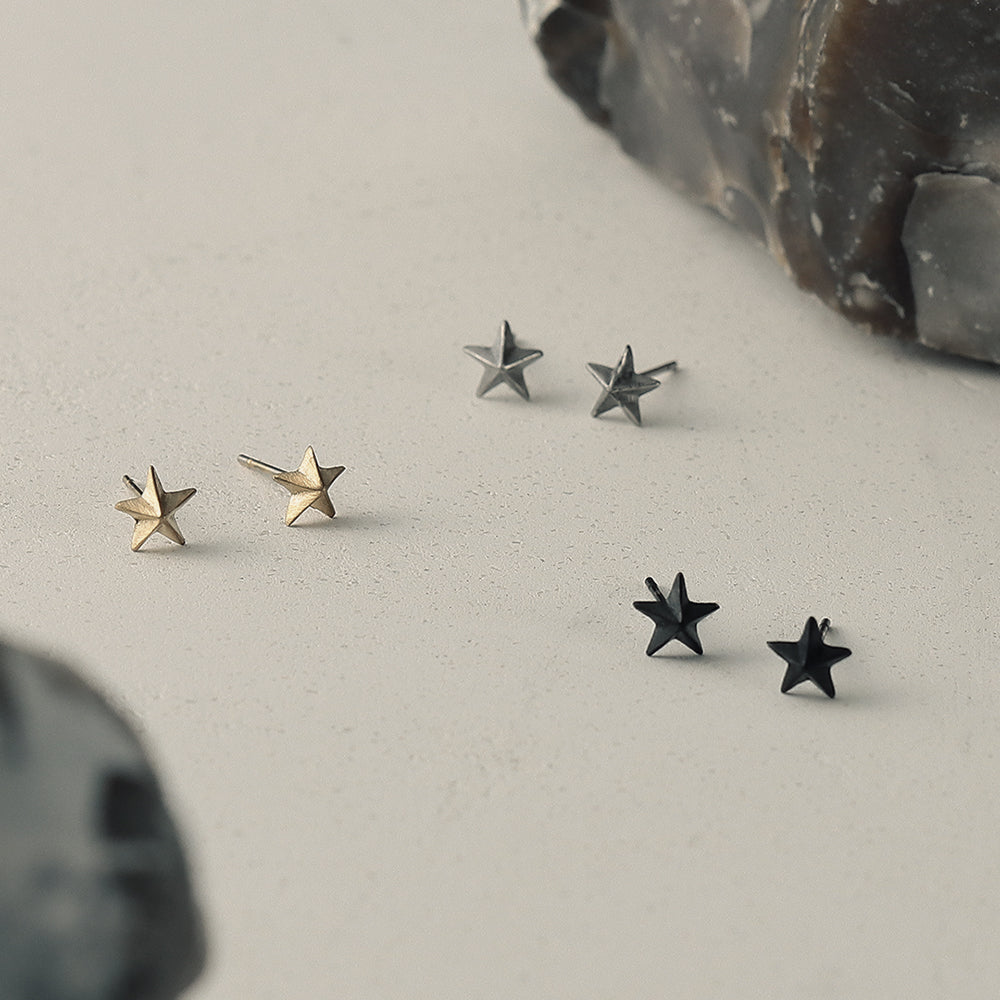 Faceted Star Stud Earrings
