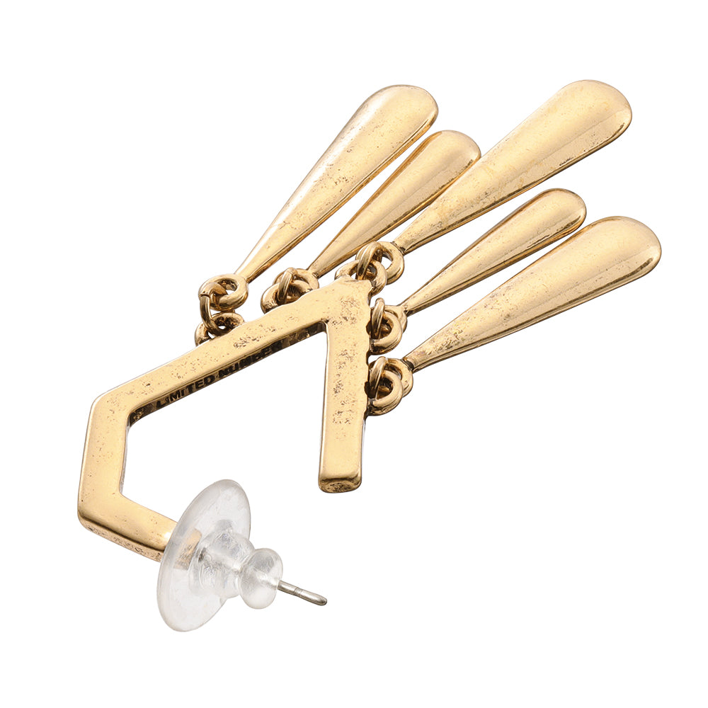 Bar Fringe Angular Hoop Earrings