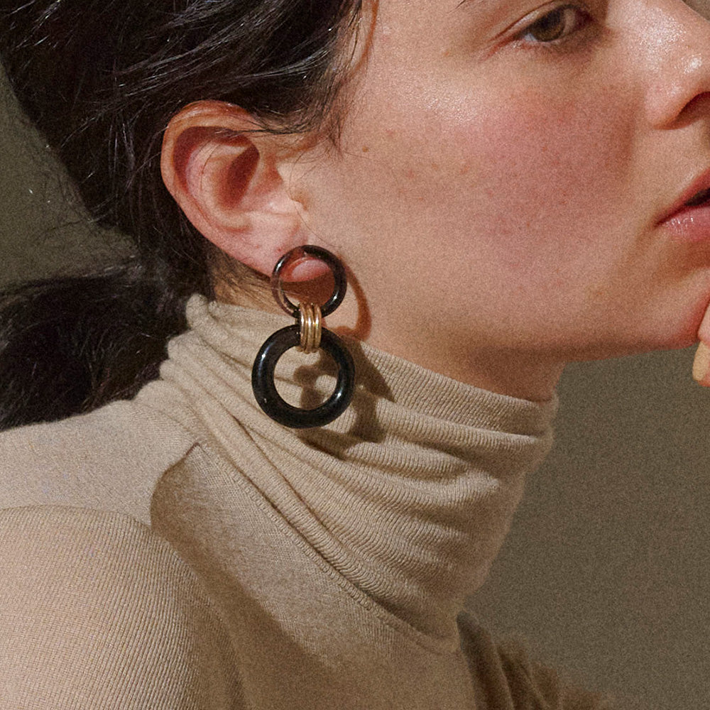 Graduated Circle Link Earrings