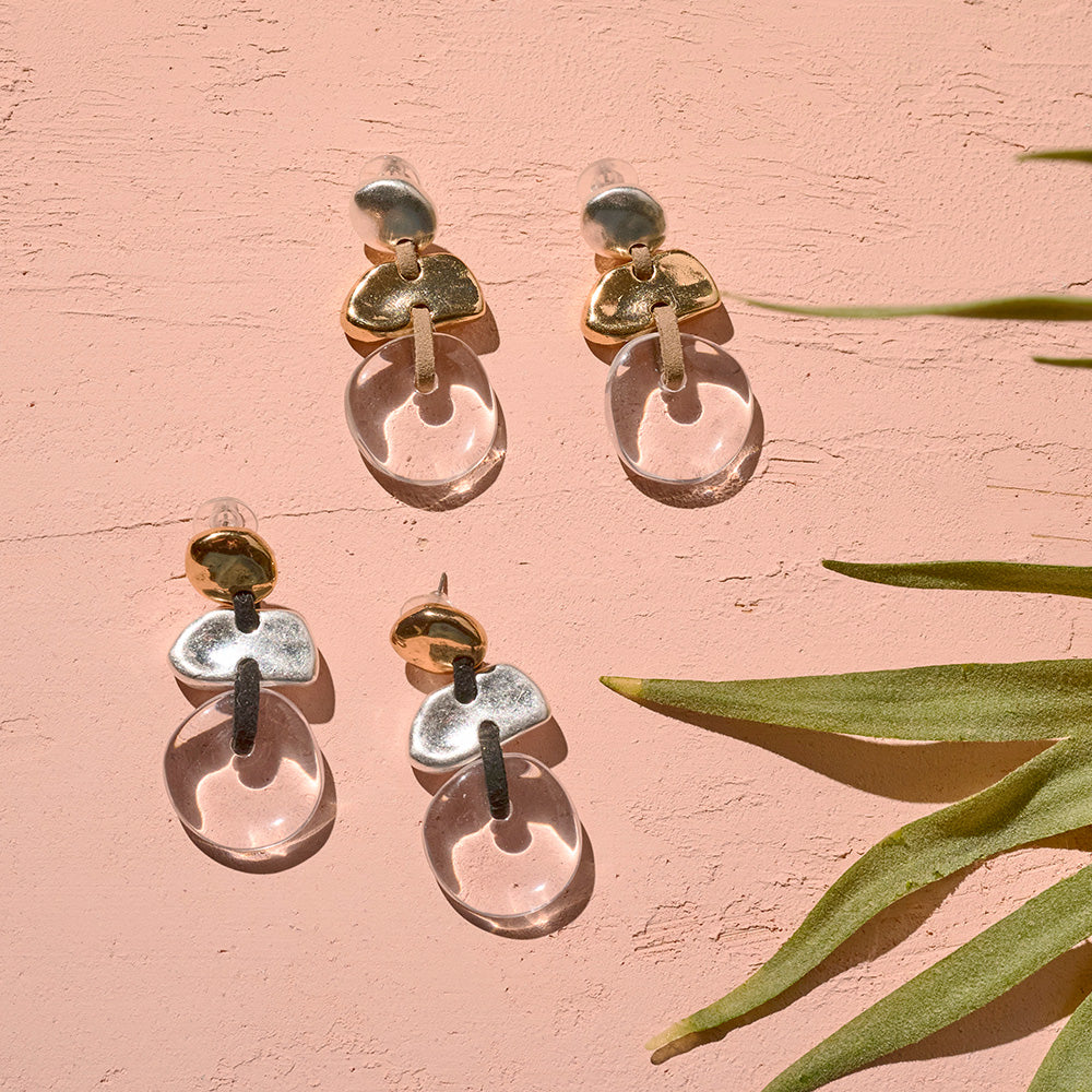 Geometric Link Statement Earrings - osewaya