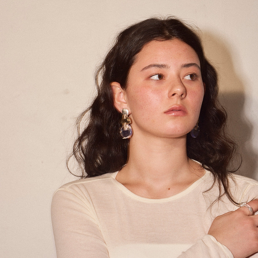 Geometric Link Statement Earrings - Osewaya