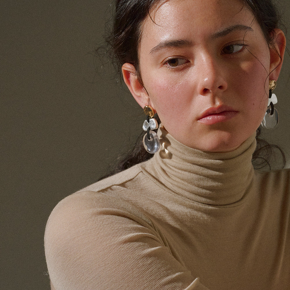 Geometric Link Statement Earrings - Osewaya