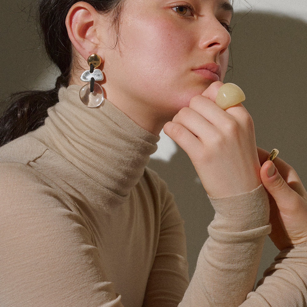 Geometric Link Statement Earrings - Osewaya