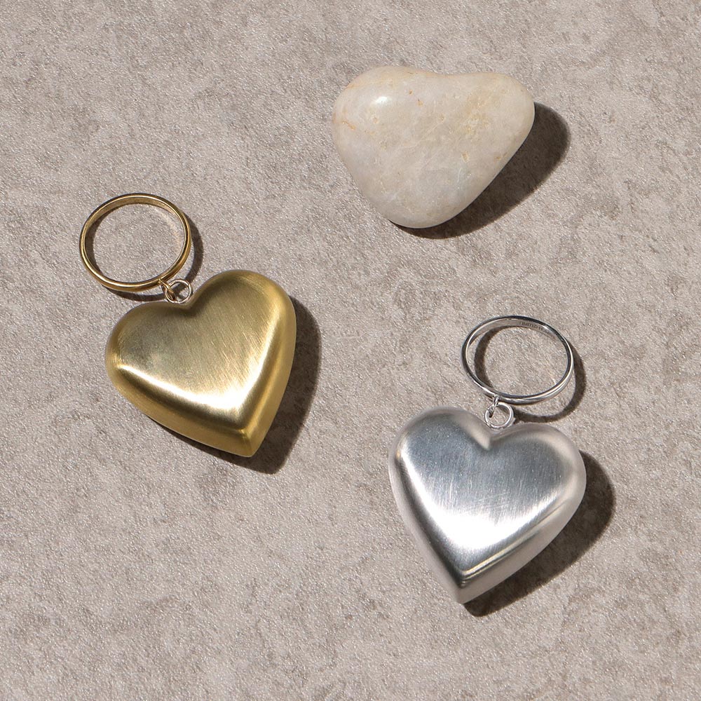 Puffy Heart Drop Ring