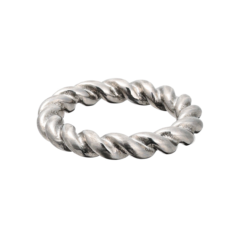 ☆nff☆ twist rope ring nff1 14K Solid Gold Twist Rope Ring / 2 MM Gold Braided Ring