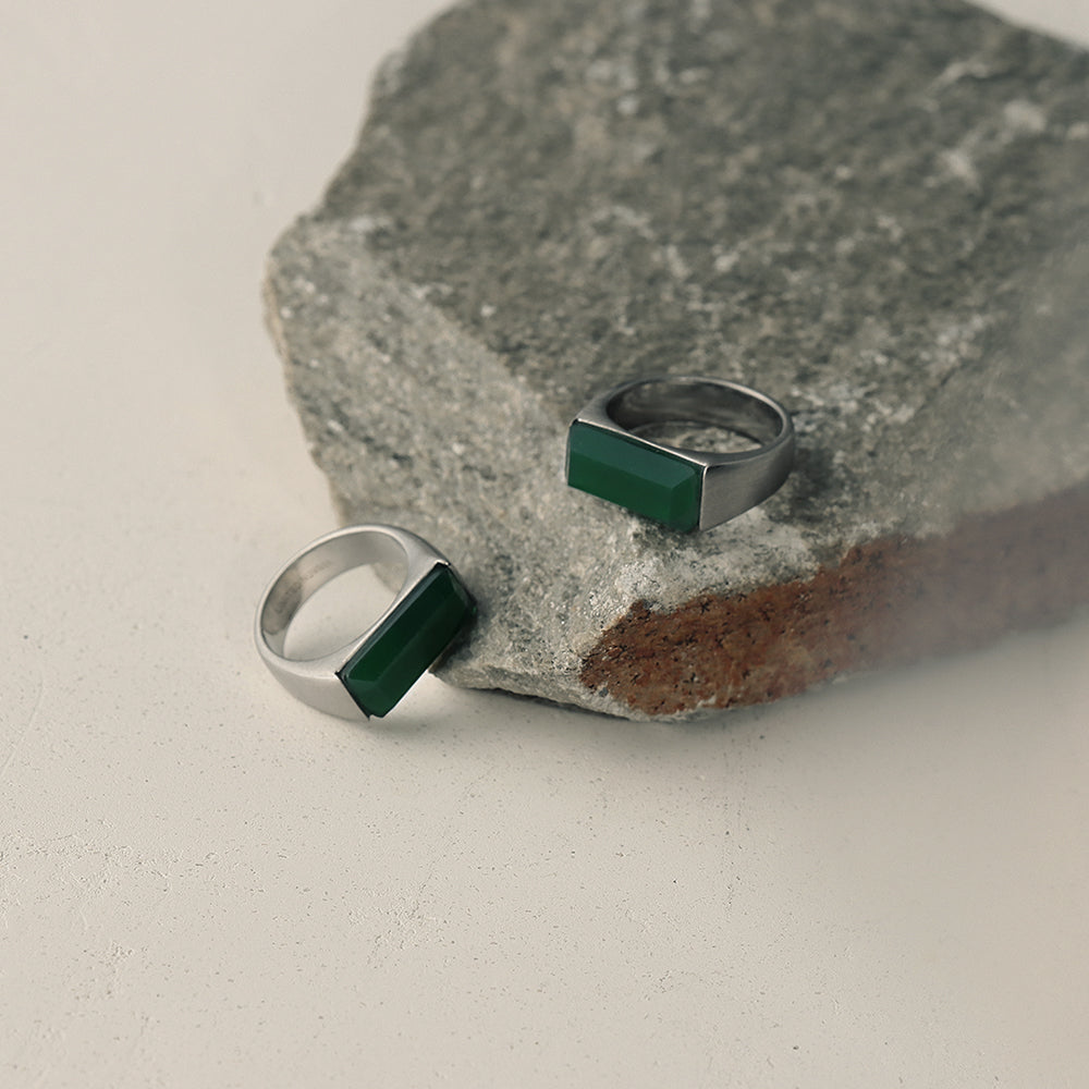 Rectangle Stone Signet Ring