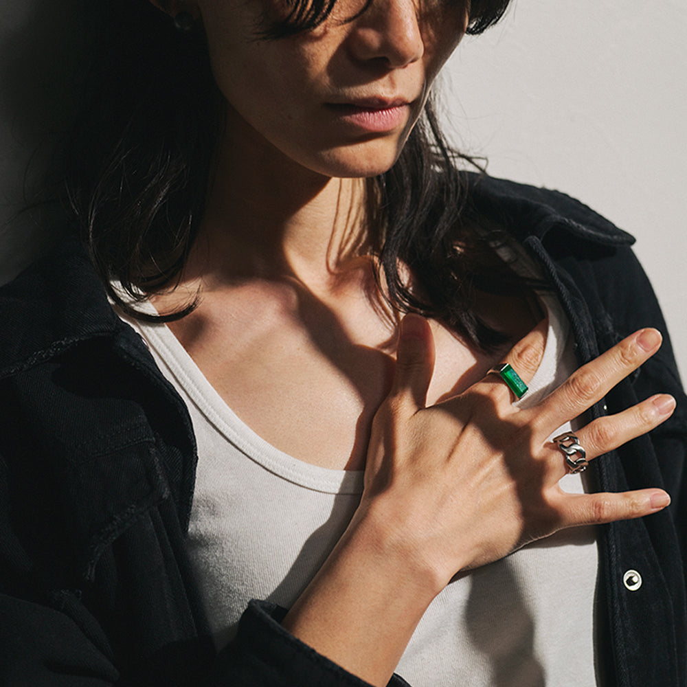 Rectangle Stone Signet Ring