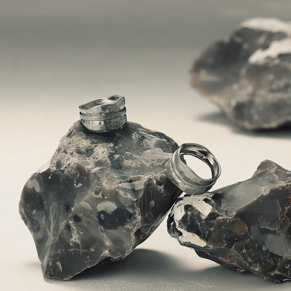 Textured Organic Shape Band Ring