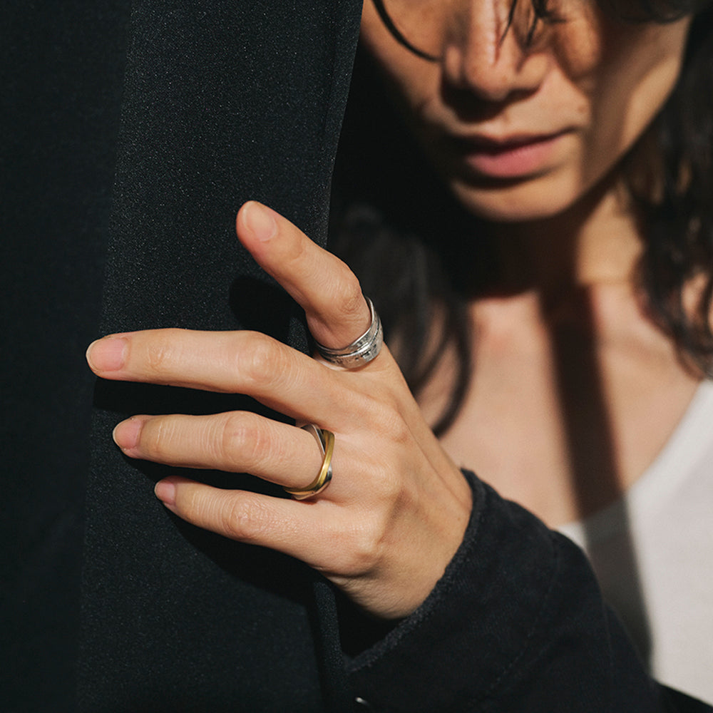 Textured Organic Shape Band Ring