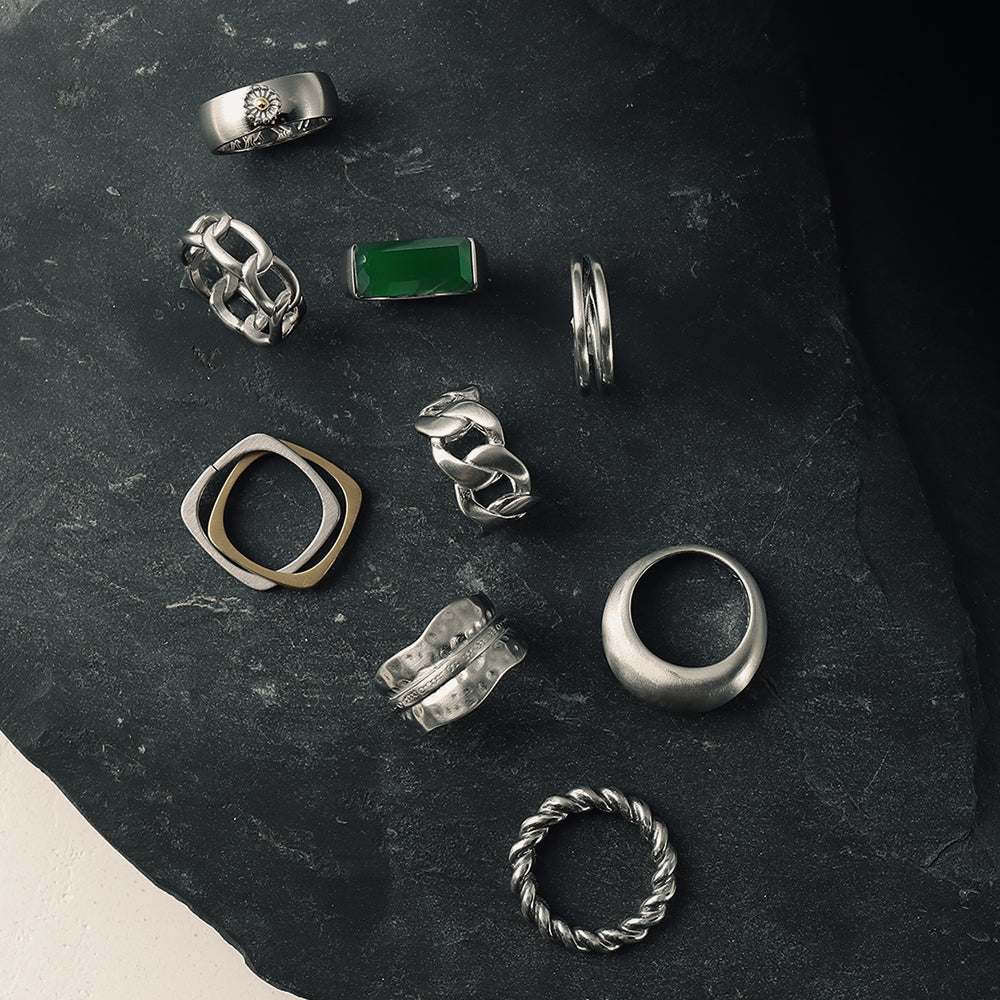 Linked Square Band Ring