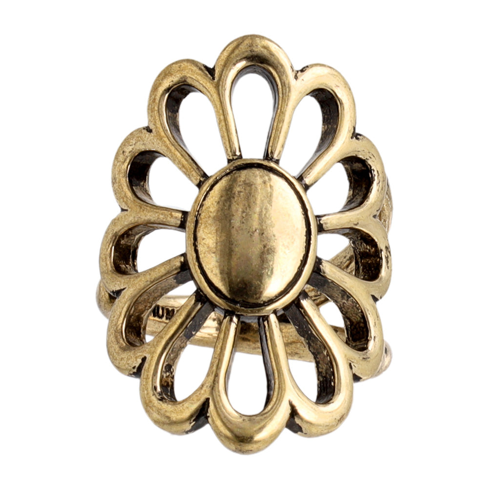 Hollow Flower Open Ring