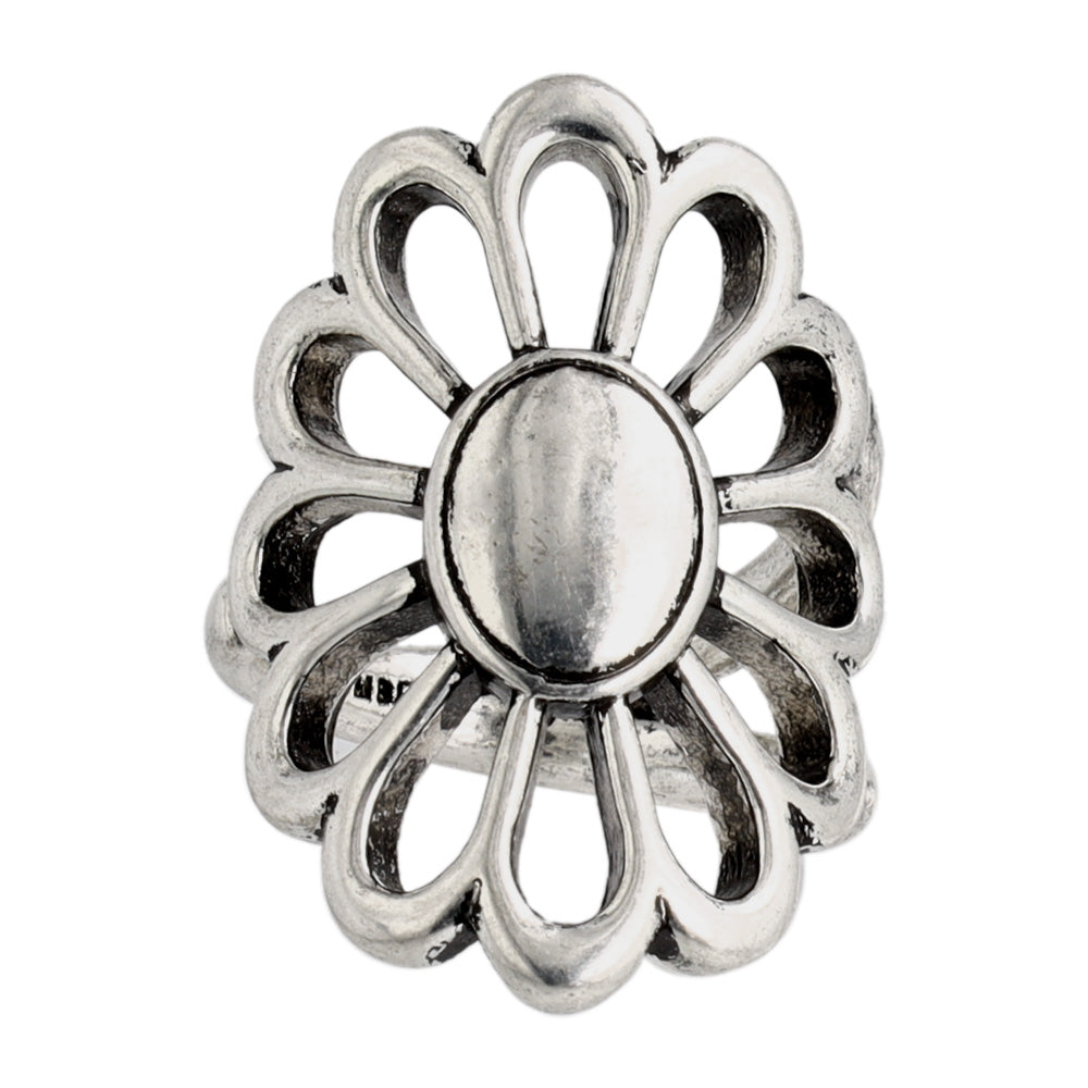 Hollow Flower Open Ring