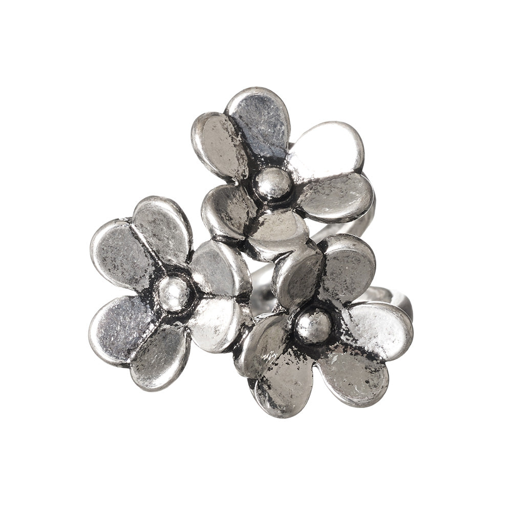 Triple Flower Open Ring