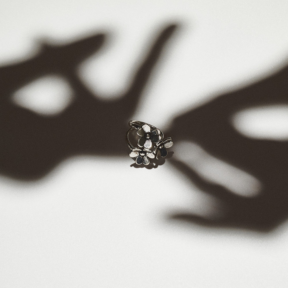 Triple Flower Open Ring