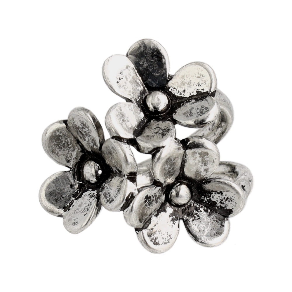 Triple Flower Open Ring