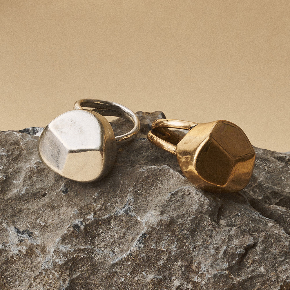 Sculptural Chunk Open Ring