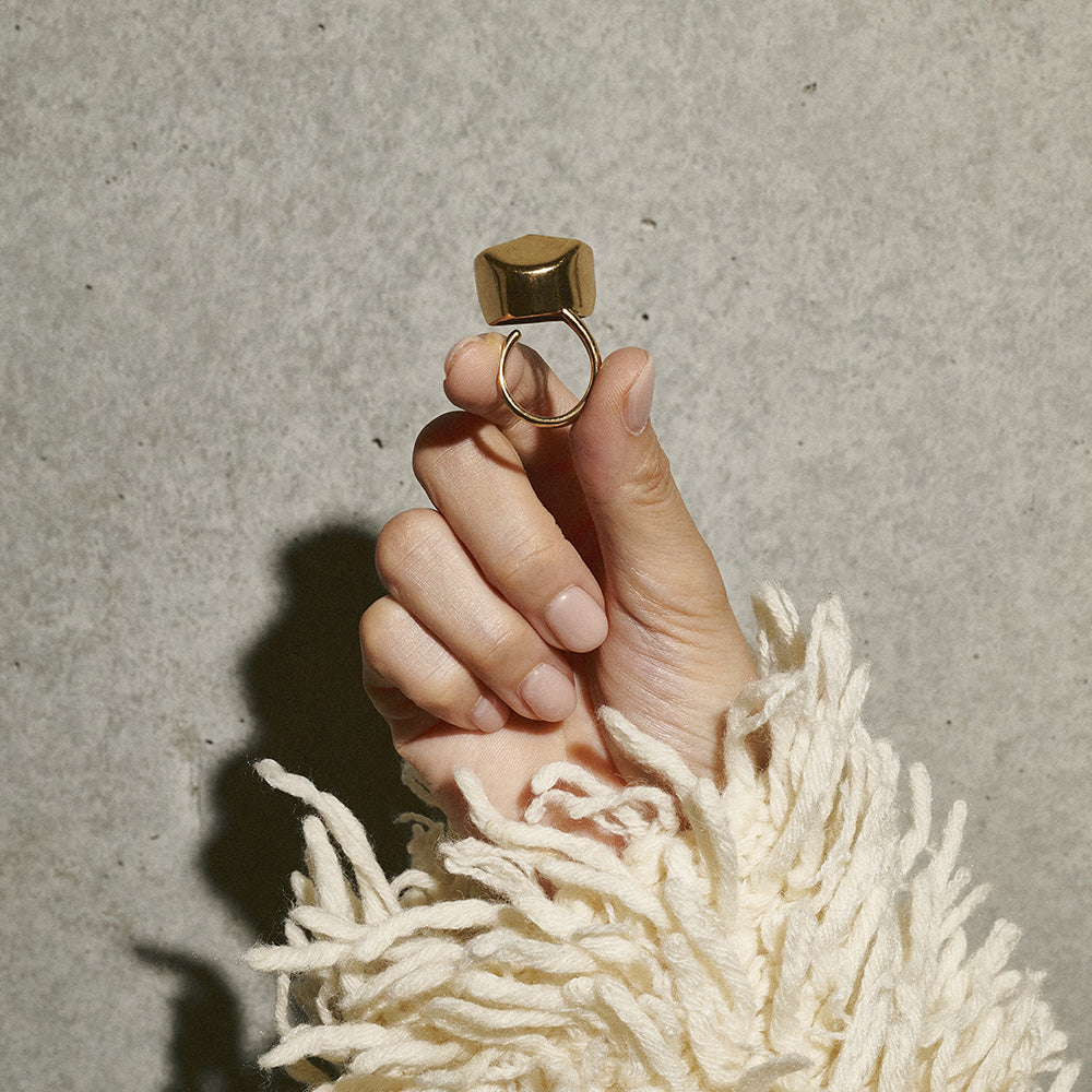 Sculptural Chunk Open Ring