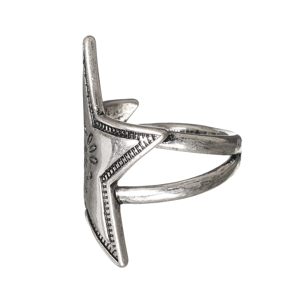 Etched Star Open Ring
