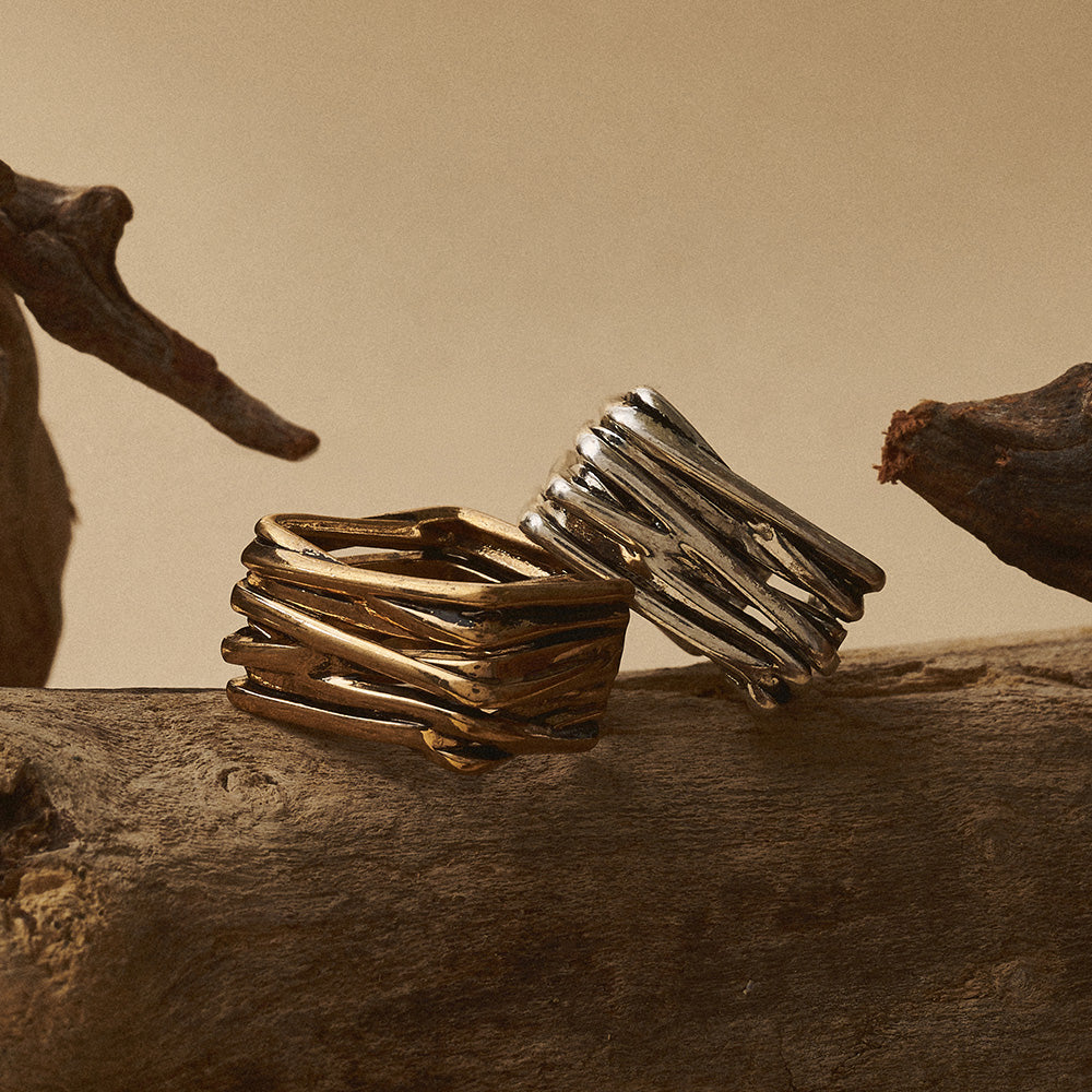 Multi Strand Angular Open Ring - osewaya