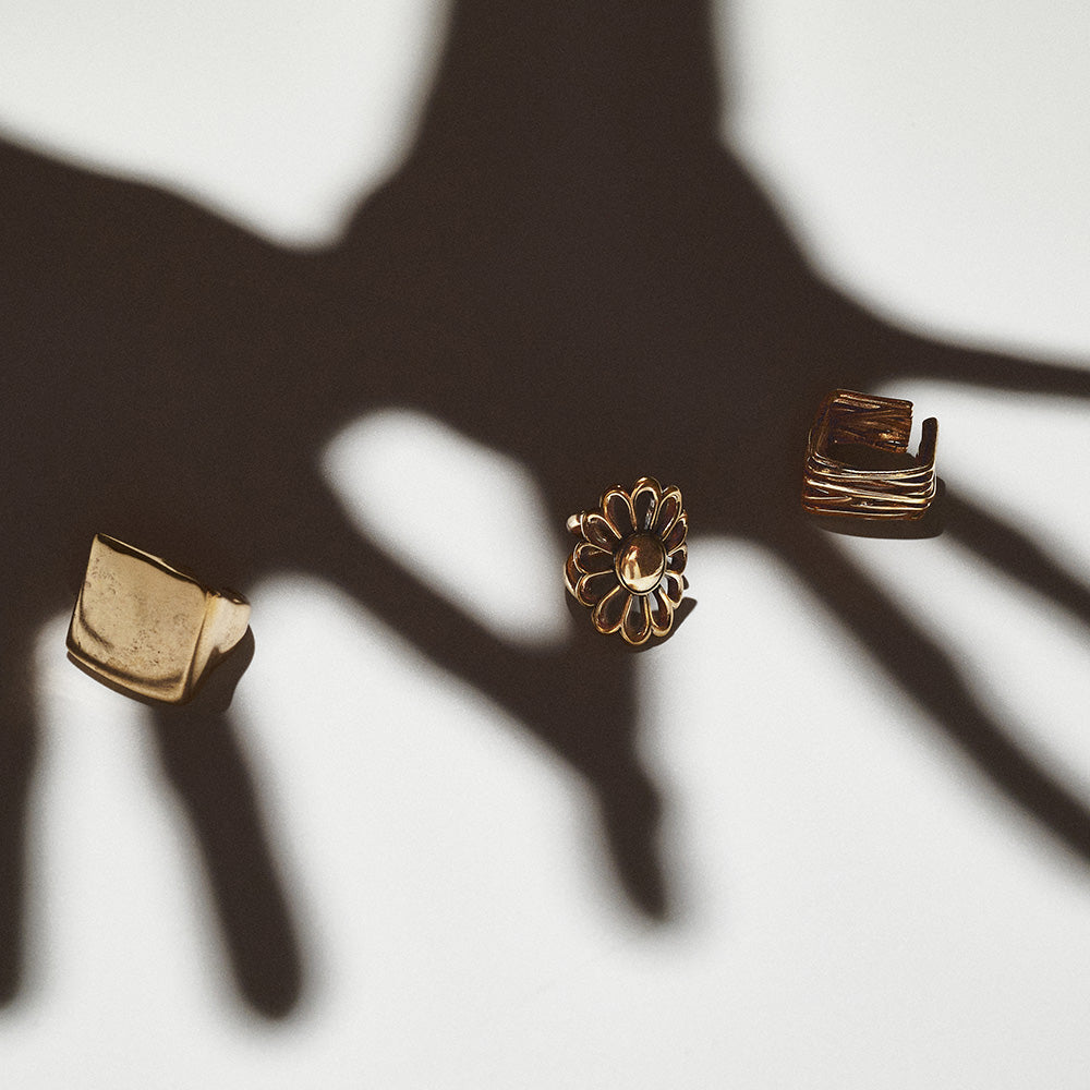 Chunky Square Open Signet Ring