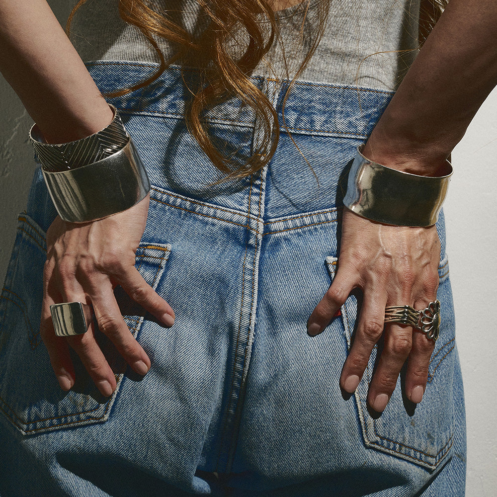 Chunky Square Open Signet Ring