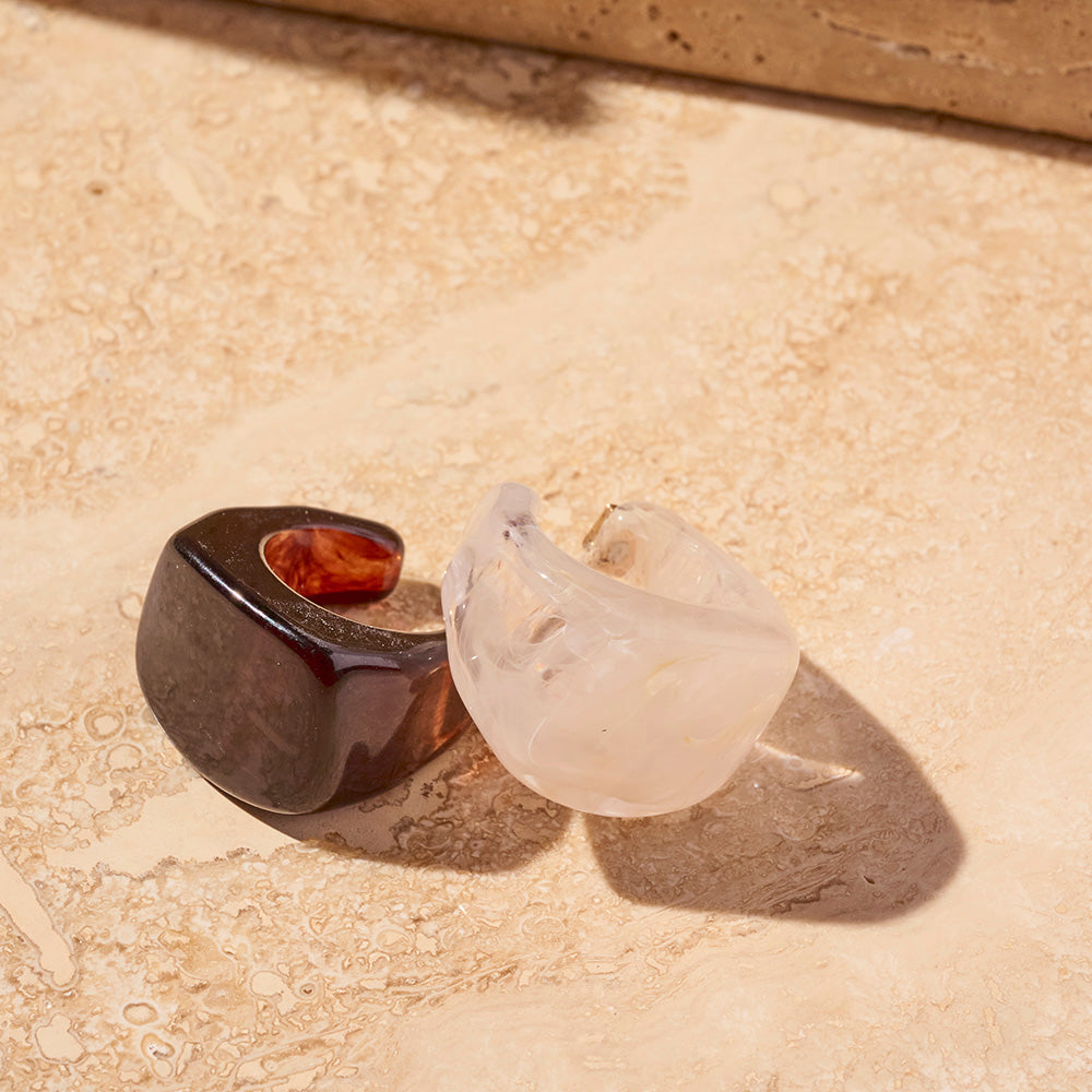 Marble Tone Chunky Signet Ring