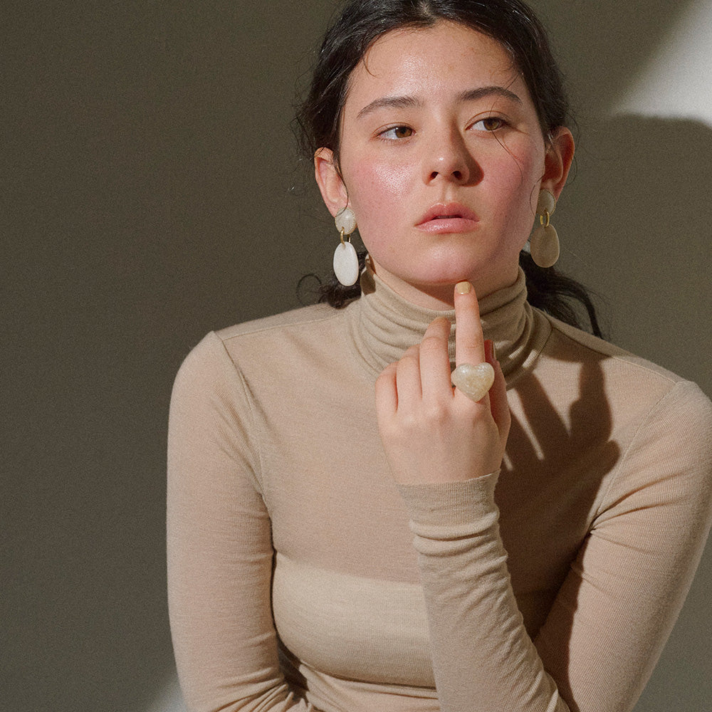 Marble Tone Chunky Heart Ring