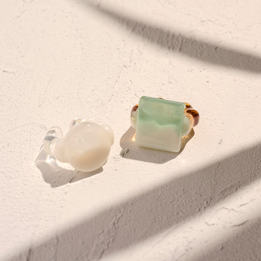 Geometric Wavy Band Signet Ring - osewaya