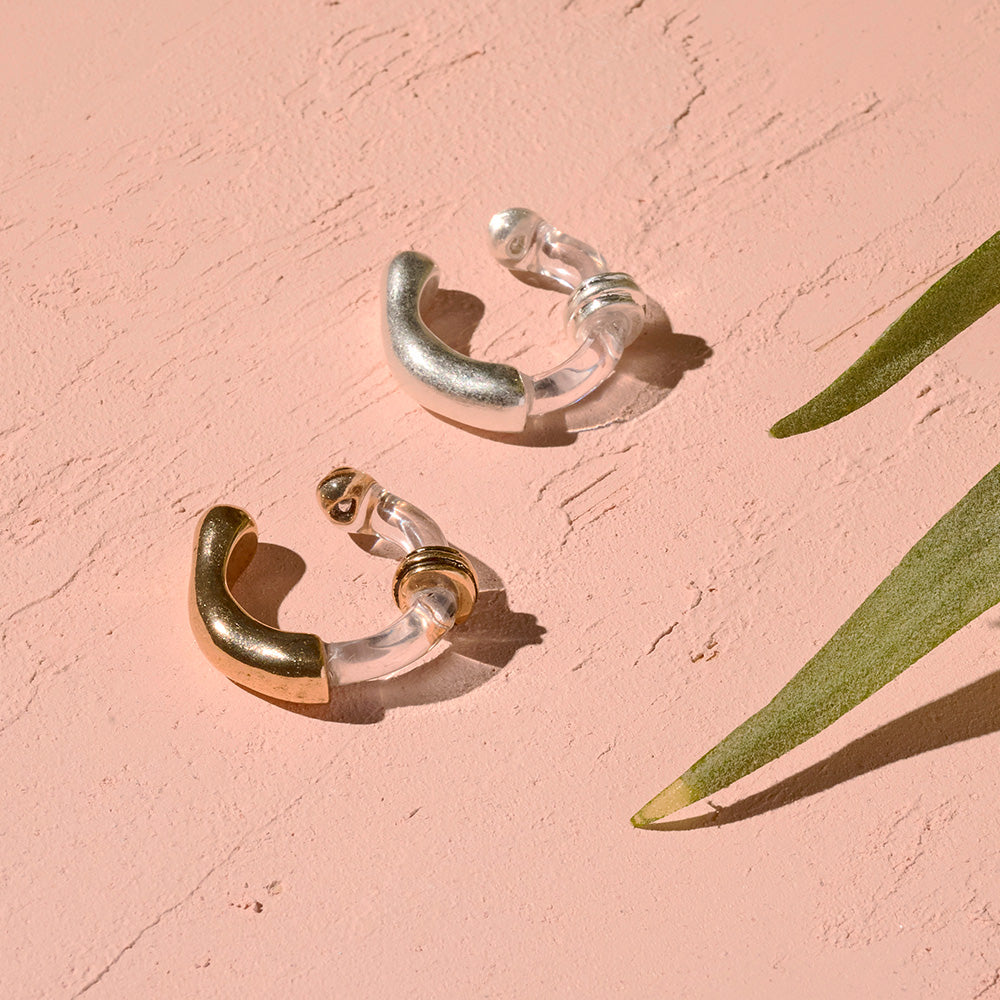 Metal and Clear Mixed Ring - osewaya