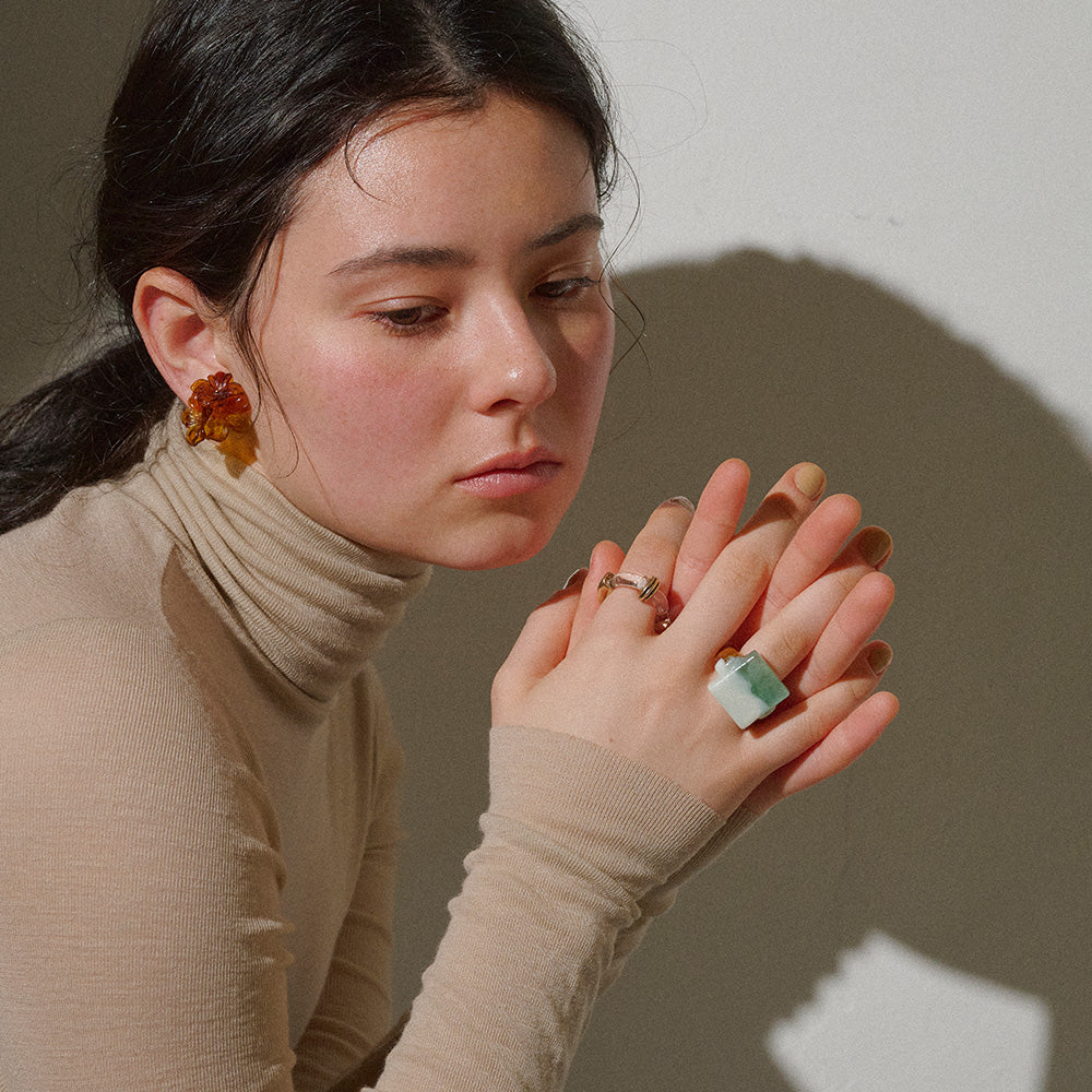 Metal and Clear Mixed Ring