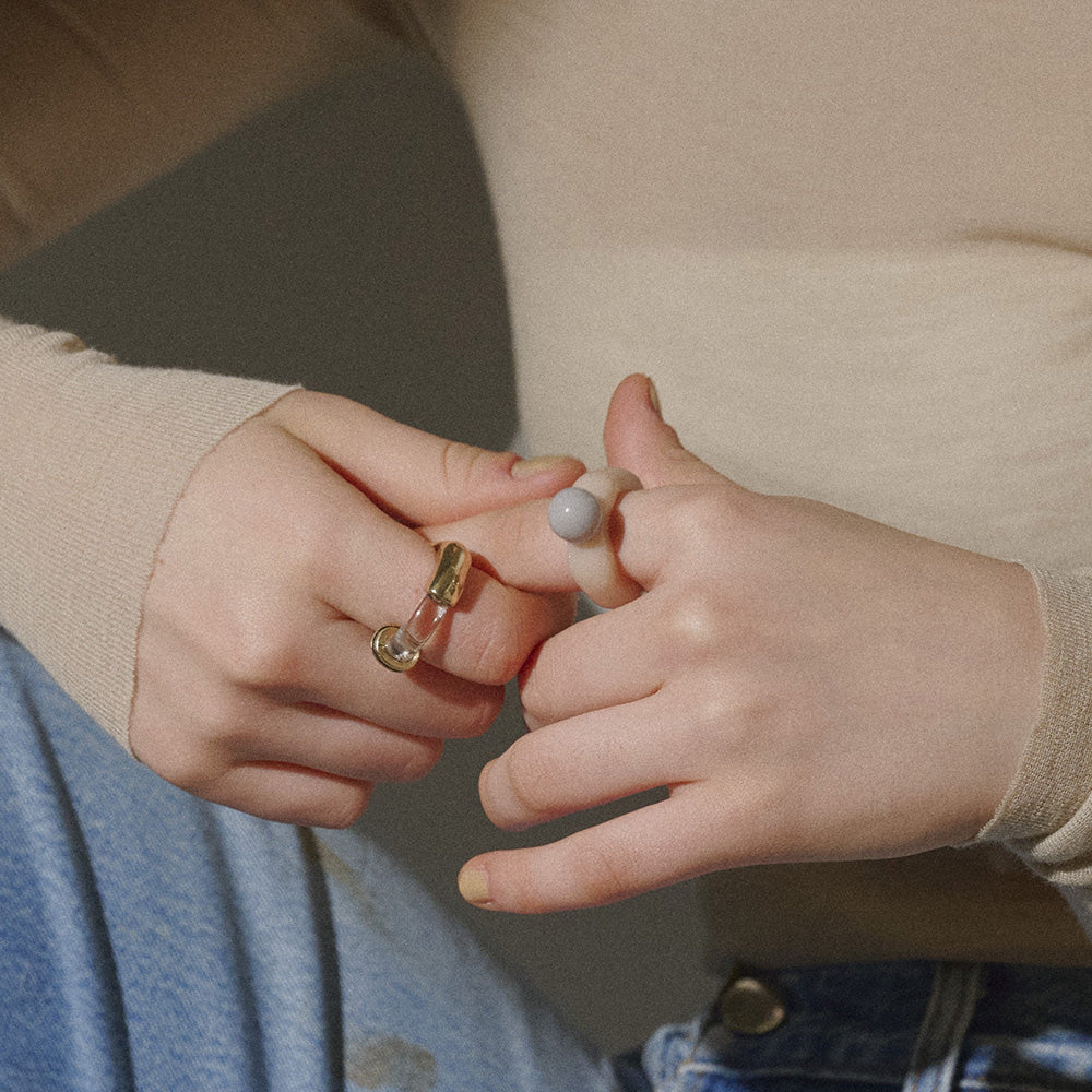 Metal and Clear Mixed Ring