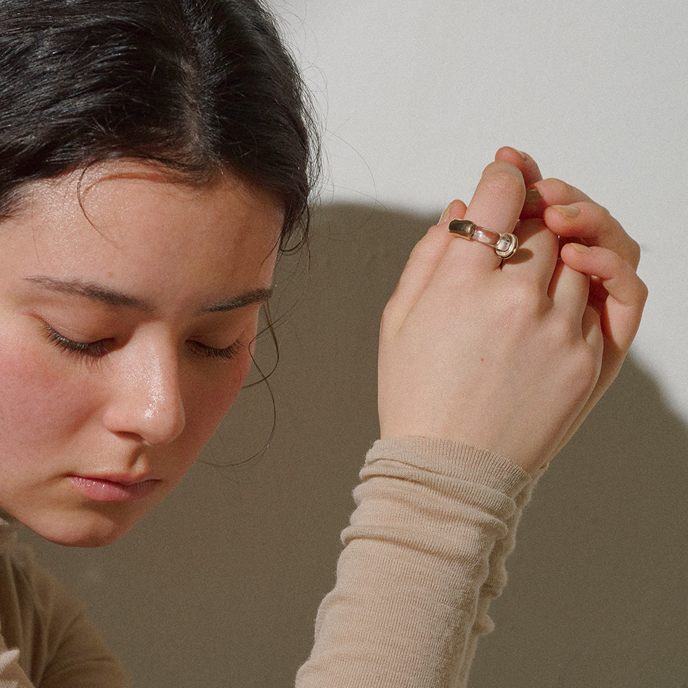 Metal and Clear Mixed Ring