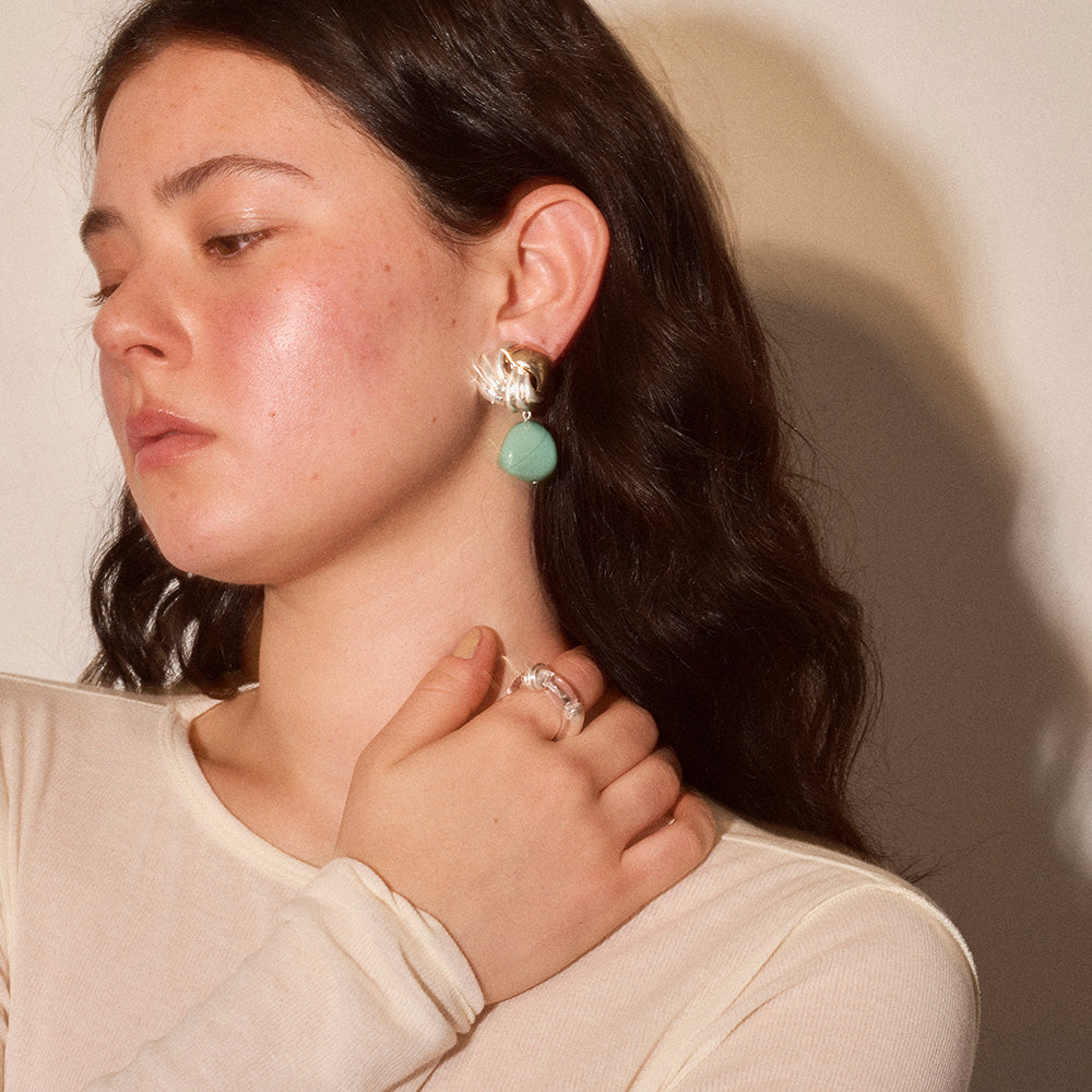 Metal and Clear Mixed Ring