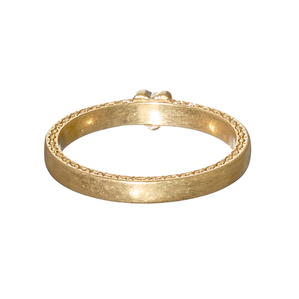 Etched Band Heart Ring