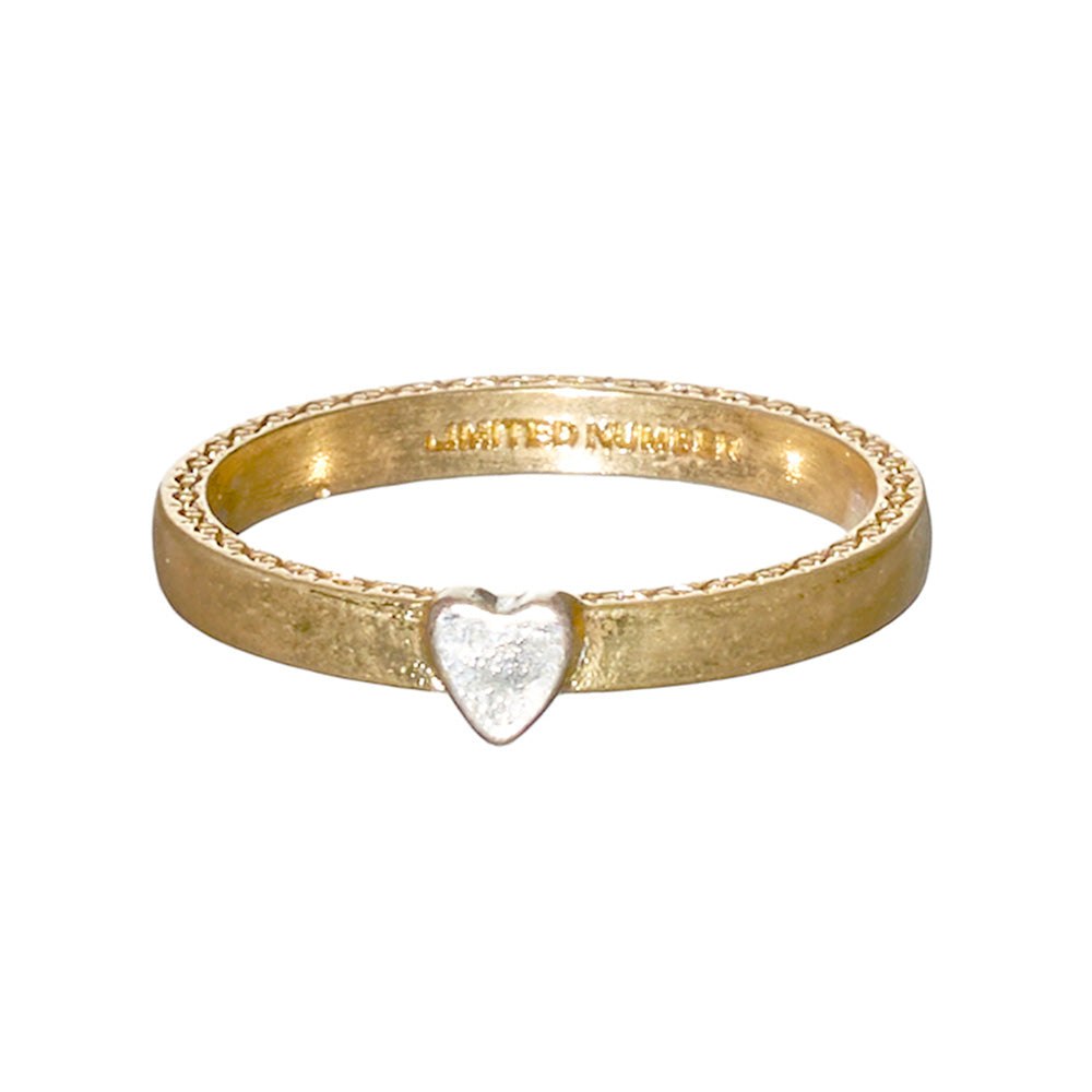 Etched Band Heart Ring