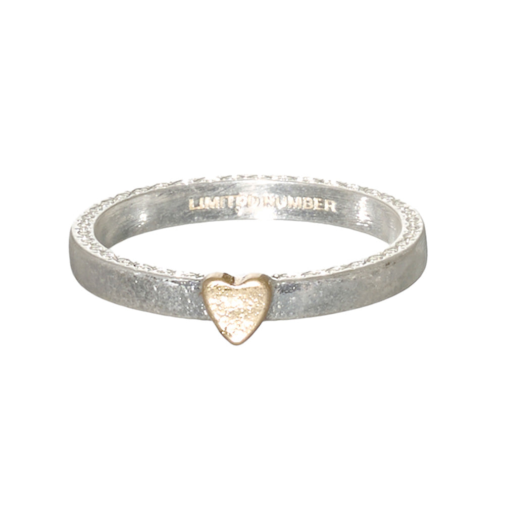 Etched Band Heart Ring