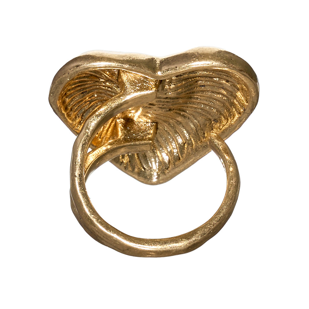 Chunky Hammered Heart Ring