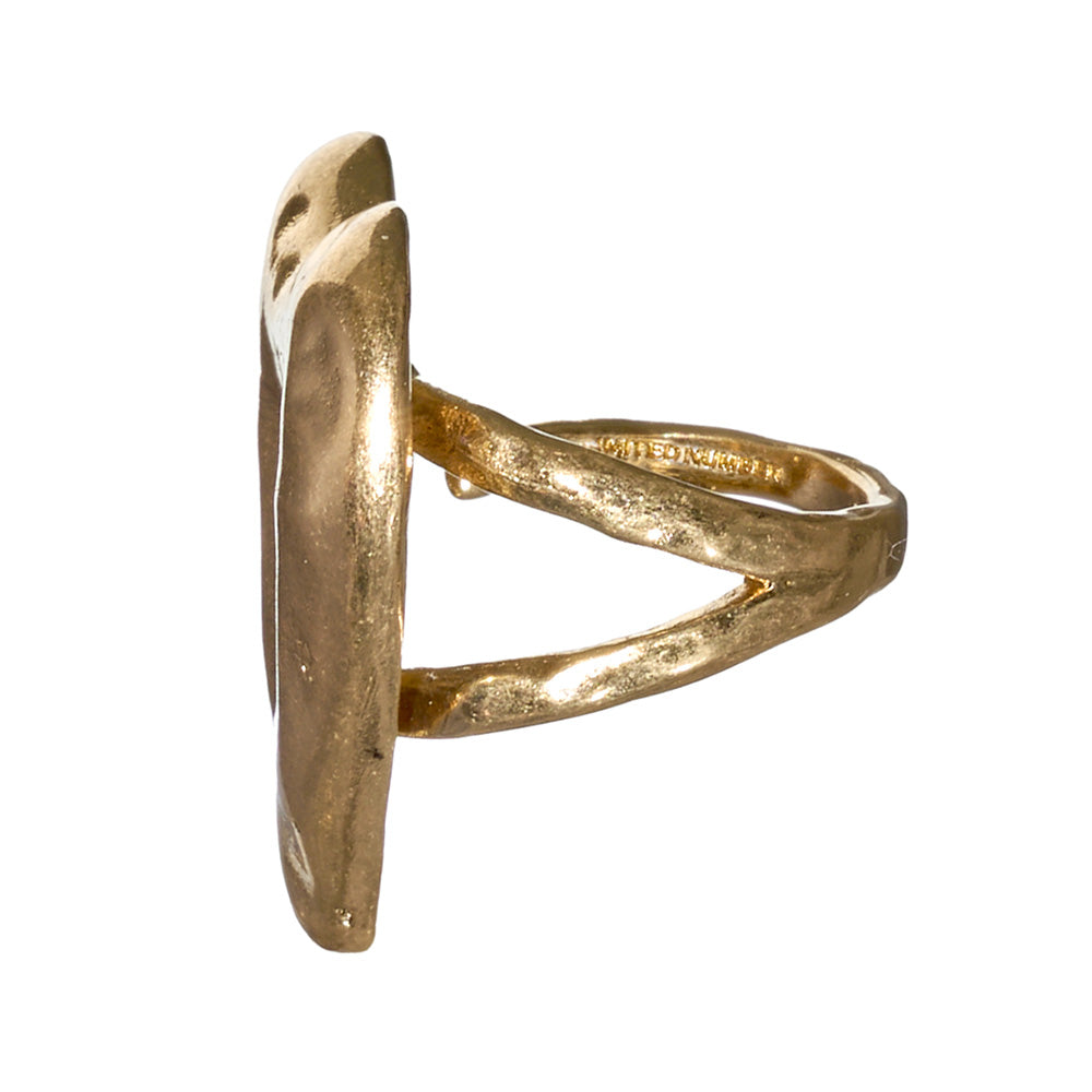 Chunky Hammered Heart Ring