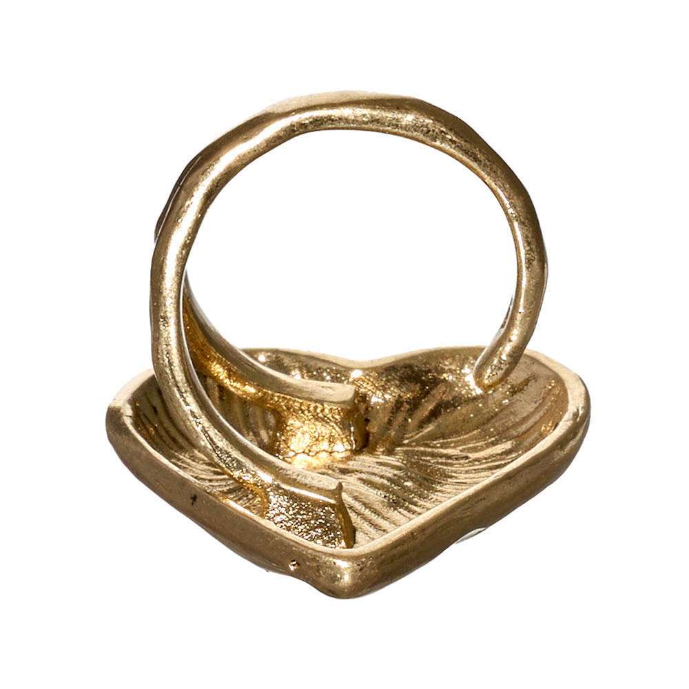 Chunky Hammered Heart Ring