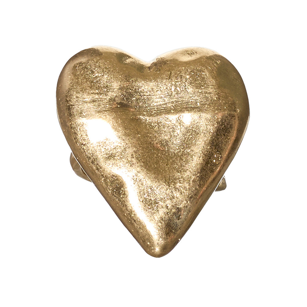 Chunky Hammered Heart Ring