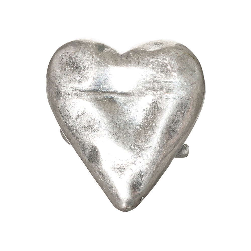 Chunky Hammered Heart Ring