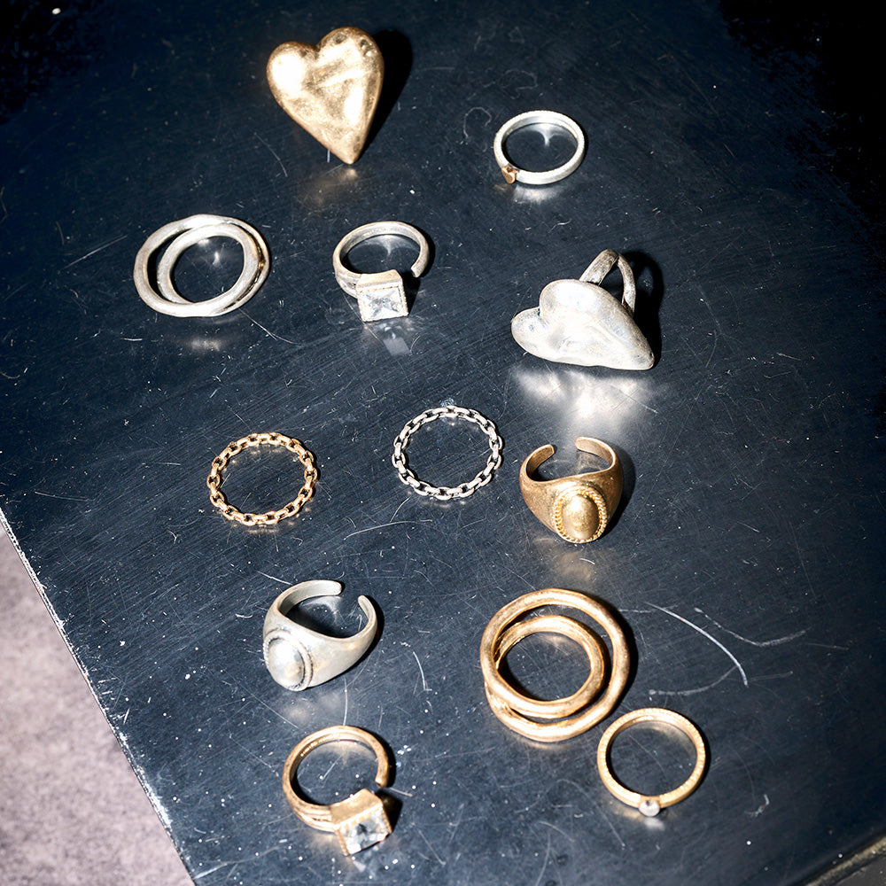 Chunky Hammered Heart Ring