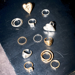 Chunky Hammered Heart Ring